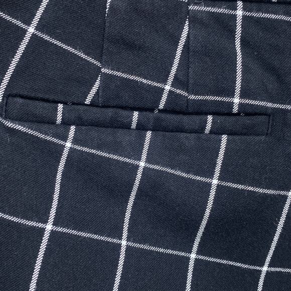 Talbot's Chatham Ankle Pant Black White Windowpane Plaid Size 8 - Picture 6 of 11